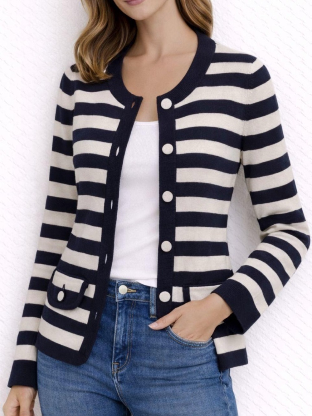 Banana Republic striped sweater‎ jacket​